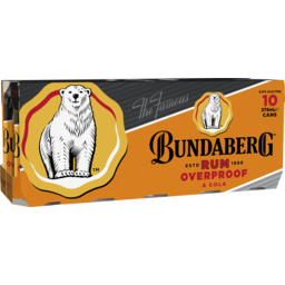 Photo of Bundaberg Rum Overproof & Cola 6% 10x375ml