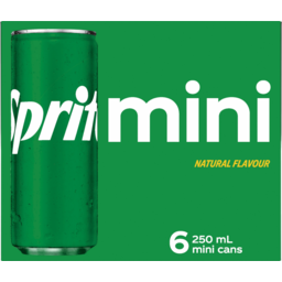 Photo of Sprite Mini Soft Drink Cans 6x250ml