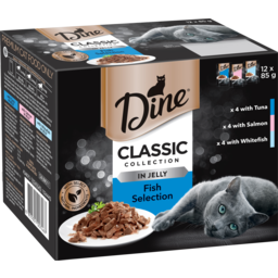 Photo of Dine Wet Cat Food Classic Collection Fish Selection In Jelly Pouches