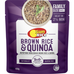 Photo of Sunrice Sun Rice Steamed Rice Brown Rice & Quinoa 450g