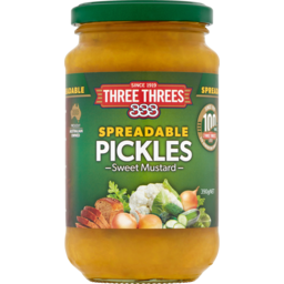Photo of Three Threes Spreadable Sandwich Pickles Sweet Mustard 390g