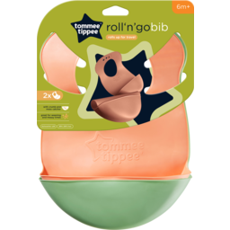 Photo of Tommee Tippee Roll ‘N’ Go Baby Bib With Crumb And Mess Catcher, +, 2 Pack, Soft Flexible Roll Up Material, Easy Clean, Adjustable Neckband, Pink And