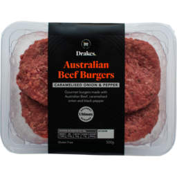 Photo of Drakes Ultimate Beef Burgers Caramelized Onion & Pepper 500g