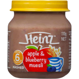 Photo of Heinz® Apple & Blueberry Muesli Baby Food Jar 6+ Months 110g 110g