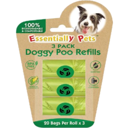 Photo of Essentially Pets Doggy Poo Bags Refills Biodegradable 3pk