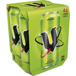 Photo of V Energy Drink 4 X 500ml Cans