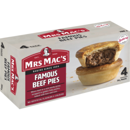 Photo of Mrs Macs 4 Pack Beef Pies 840g