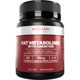 Photo of Musashi Fat Metaboliser With Carnitine 60 Capsules
