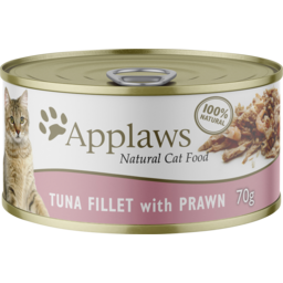 Photo of Applaws Cat Tin - Tuna Fillet With Prawn In Broth - 70g Cat Food 70g