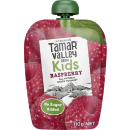 Photo of Tamar Valley Dairy Raspberry Greek Yoghurt Kids Pouch 110g