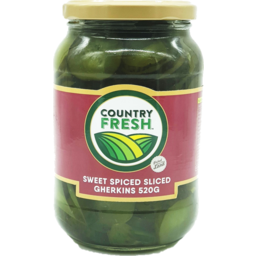 Photo of Country Fresh Gherkins Sweet & Spiced Sliced 520g