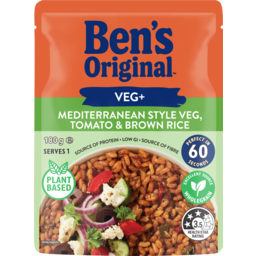 Photo of Ben's Original Veg+ Mediterranean Style Veg, Tomato & Brown Rice 180g