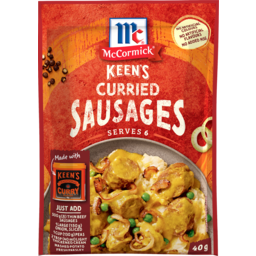 Photo of Mccormick Keens Curried Sausages Recipe Base