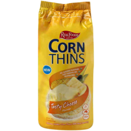 Photo of Real Foods Cheese Flavoured Corn Thins 125gm