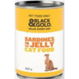 Photo of Black & Gold Cat Food Sardines In Jelly 400gm