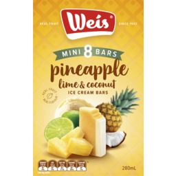 Photo of Weis Pineapple, Lime & Coconut Ice Cream Bars 8pk
