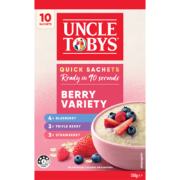 Photo of Uncle Tobys Berry Variety Quick Oats Sachets 10 Pack 350g