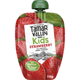 Photo of Tamar Valley Kids Strawberry All Natural Greek Yoghurt Pouch 110g