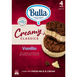 Photo of Bulla Classic Sandwich Vanilla 4pk