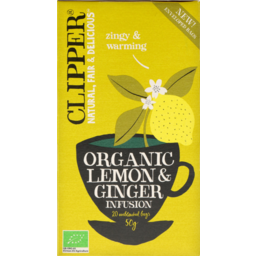 Photo of Clipper Organic Lemon & Ginger Infusion 20 Bags