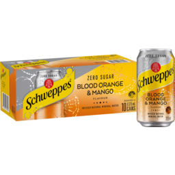 Photo of Schweppes Infused Mineral Water With Blood Orange & Mango Cans Multipack Pack 10x375ml
