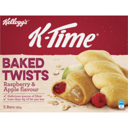 Photo of Kelloggs K-Time Baked Twists Raspberry & Apple Flavour 5 Pack 185g