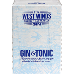 Photo of The West Winds Gin - Sabre Gin & Tonic Cans 24 Pack ( Cans) 24x250ml