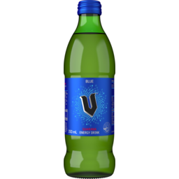 Photo of V Blue Guarana Energy Drink Bottle
