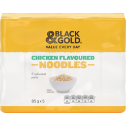 Photo of Black & Gold Chicken Flavoured Noodles 5pk