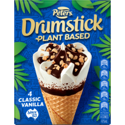 Photo of Peters Drumstick Classic Vanilla Plant Based 4 Pack 475ml
