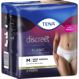 Photo of Tena Discreet Women's Low Waist Underwear White Medium (M) 8 Pack