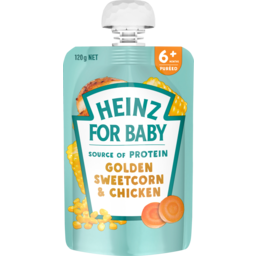 Photo of Heinz Golden Sweetcorn & Chicken 6+ Months Pureed Baby Food Pouch 120g
