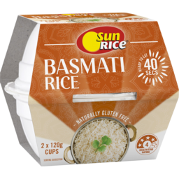 Photo of Sunrice Steamed Rice Basmati Fragrant Rice Microwave Quick Cups Gluten Free 2 Pack 250g