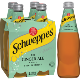 Photo of Schweppes Dry Ginger Ale Soft Drink Bottle Mixers Multipack Pack