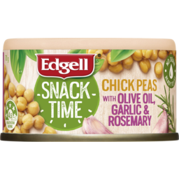 Photo of Edgell Snack Time Chick Peas With Olive Oil, Garlic & Rosemary 70g