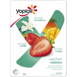 Photo of Yoplait Real Fruit Classics Multipack Yoghurt 12x100g