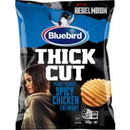 Photo of Bluebird Thick Cut Potato Chips Spicy Chicken Skewers 140g
