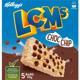 Photo of Kelloggs Lcms Rice Bubbles Choc Chip Bars 5 Pack 100g