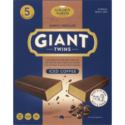 Photo of Golden North Simply Indulge Iced Coffee Giant Twins Ice Cream Bars 5 Pack 750ml