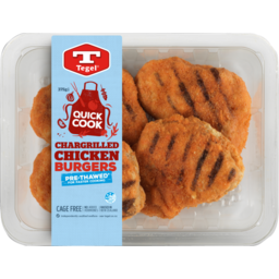 Photo of Tegel Quick Cook Chargrilled Chicken Burgers 375g (Previously Frozen)