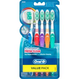 Photo of Oral B All Rounder Fresh Clean Medium Toothbrush Value Pack 5 Pack