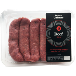 Photo of Drakes Ultimate Beef Shiraz Sausages 500g