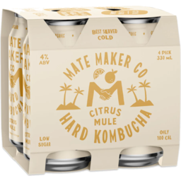 Photo of Mate Maker Hard Kombucha Citrus Mule Can 4pk