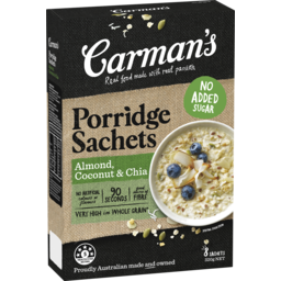 Photo of Carman's Almond, Coconut & Chia Gourmet Porridge Sachets 8.0x40g