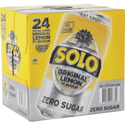Photo of Solo Zero Sugar Original Lemon Soft Drink Cans Multipack Pack 24x375ml
