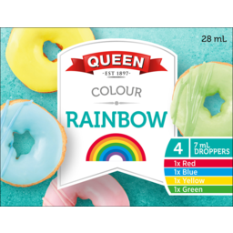 Photo of Queen Rainbow Pack Food Colouring 4 Pack 28ml