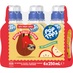 Photo of Pop Tops Fruit Drink 30% Juice Apple Poppers Multipack Lunch Box Bottles
