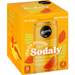 Photo of Remedy Sodaly Soft Drink Lemon Squash 4 X 250ml Cans 