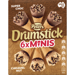 Photo of Peters Drumstick Minis Super Choc & Caramel Nut Ice Cream 6 Pack