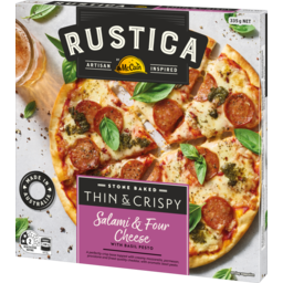 Photo of Mccain Rustica Thin & Crispy Salami & Four Cheese Pizza